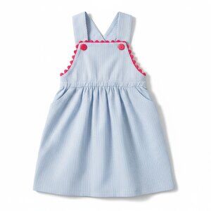 NWT Southern Sunshine Kids Jumper Size 2T Blue Stripe Pinafore Seersucker Summer